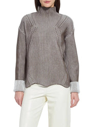 Lysse Hyacinth Cozy Rib Pullover Sweater -Americano/Snow White