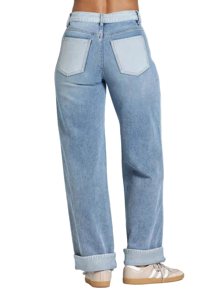 APNY Track Stripe Denim Pant-Frosted Indigo