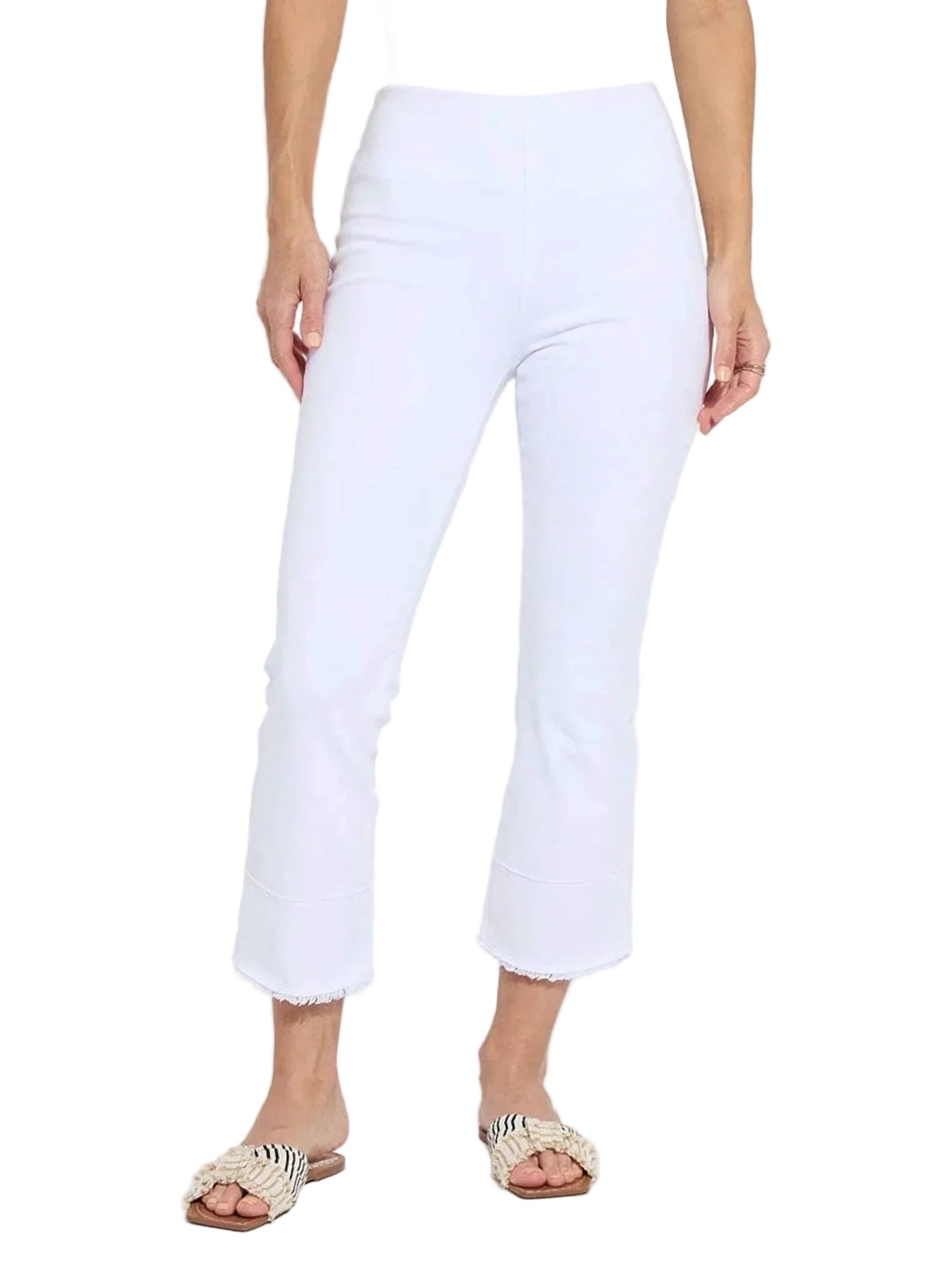 Lysse Dara Seamed Hem Crop Denim Pant-White