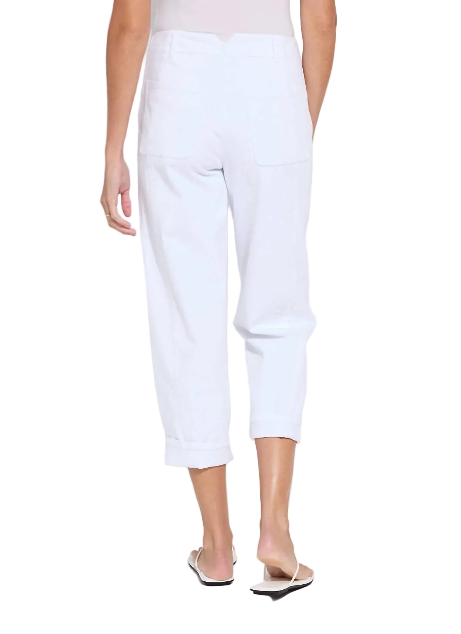 Lysse Winslet Cuffed Barrel Crop Denim-White