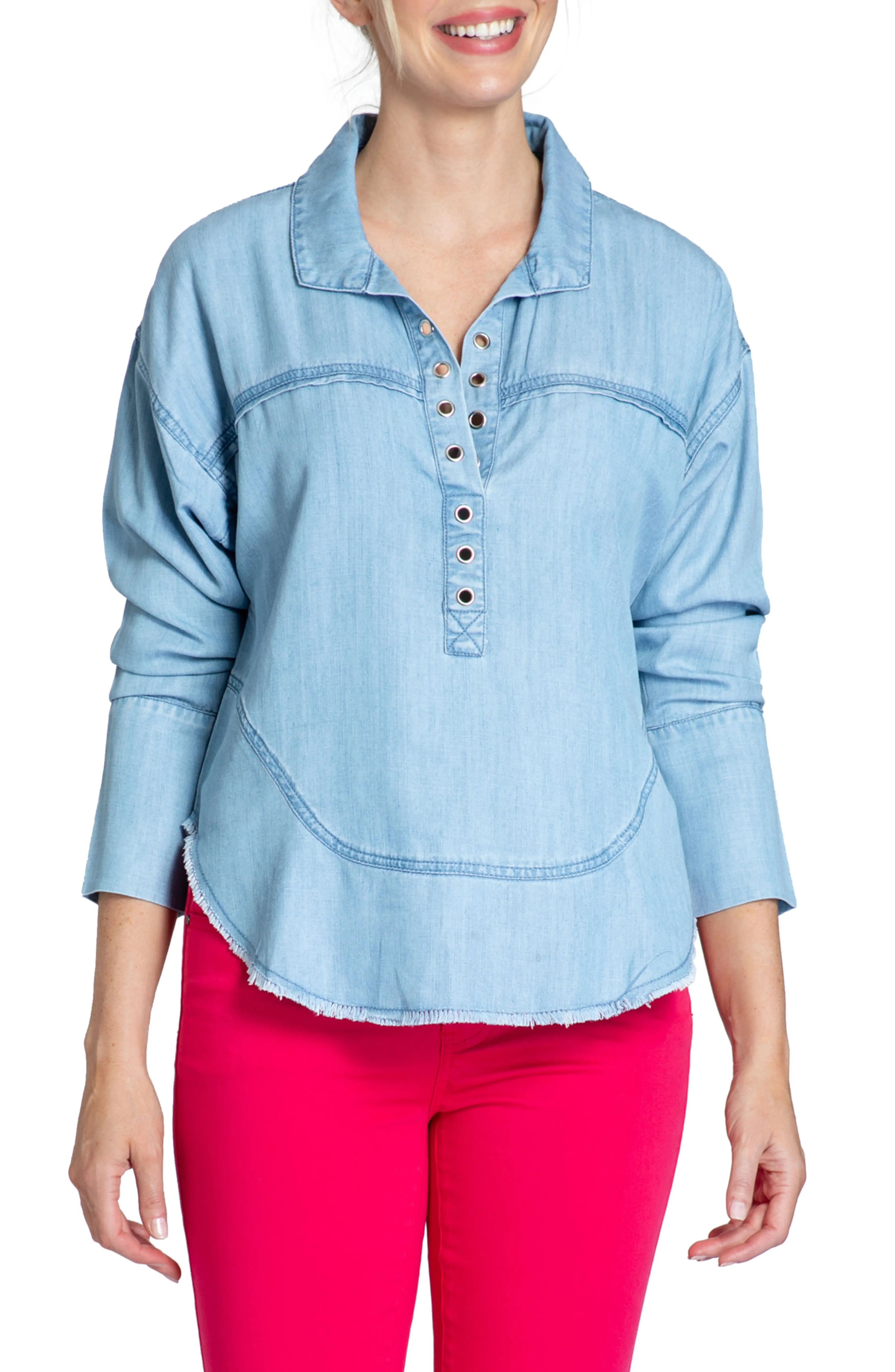 APNY Henley Pullover w/ Grommet Detail