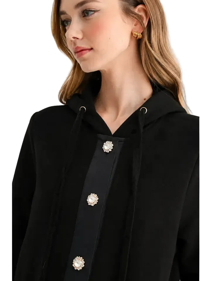 JOH Francesca Jacket w/ Diamond Studs -Black
