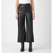 Charlie Paige Cropped Pleather Pant-Black