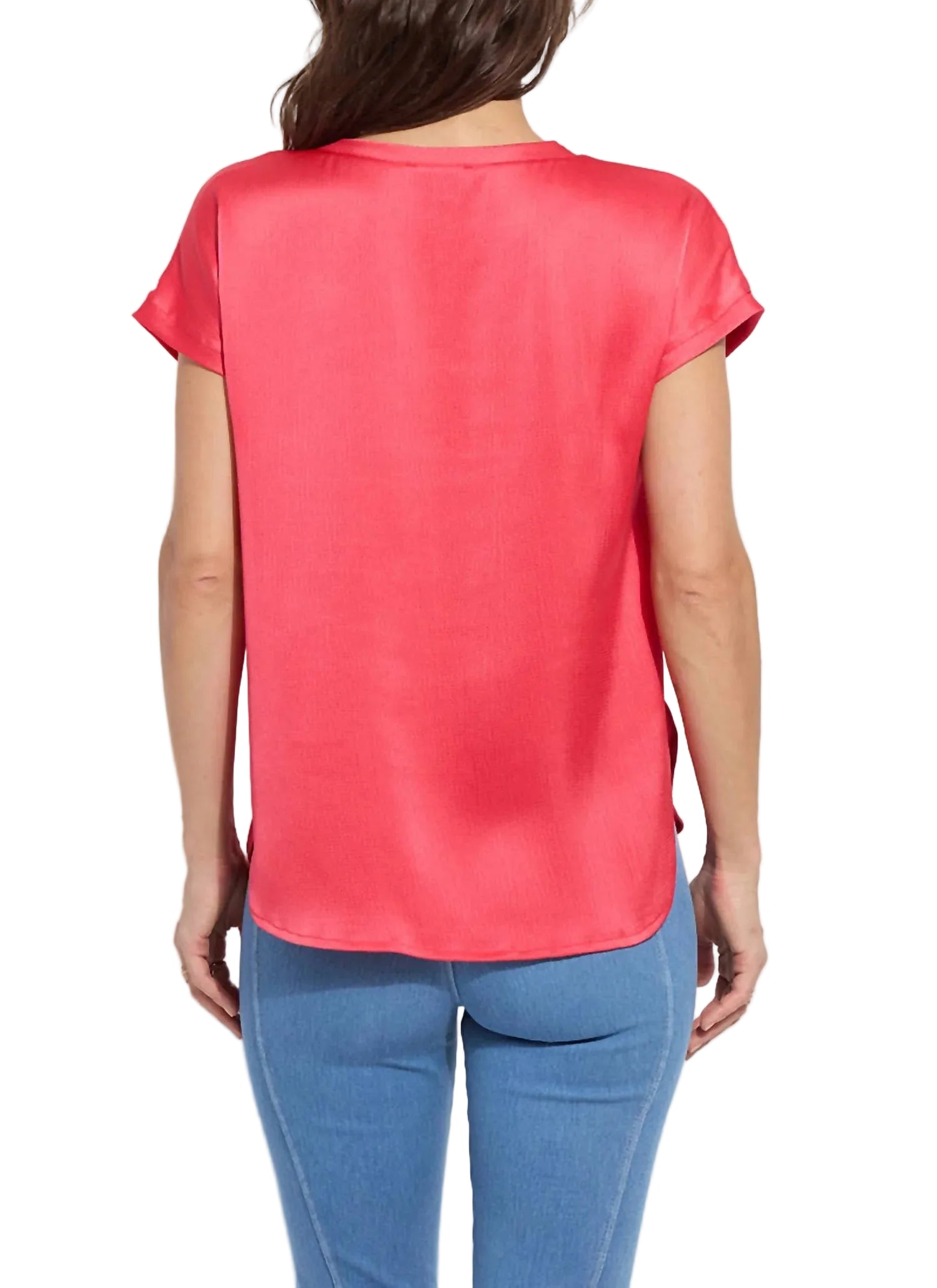 Lysse Miri Cap Sleeve Top-Coral Sunset