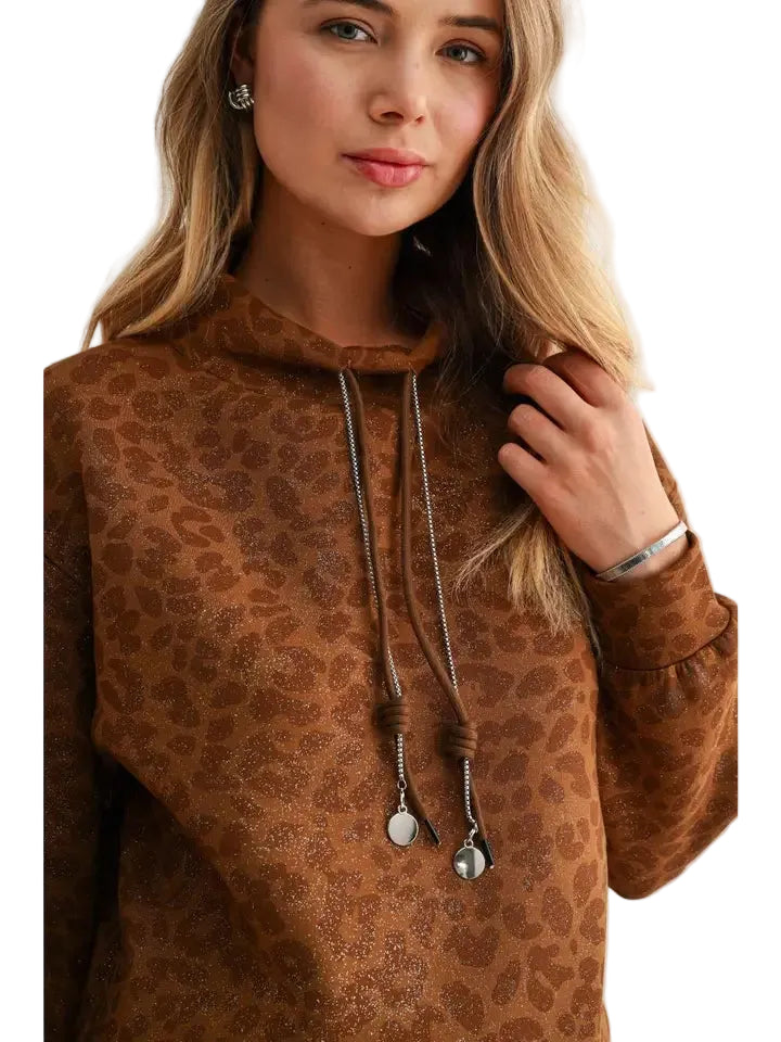 JOH Fanette Top w/ Glitter -Caramel