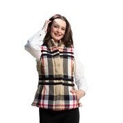 Dizzy Lizzie Rosey Vest Turquoise Chocolate Yarn Dyed Plaid