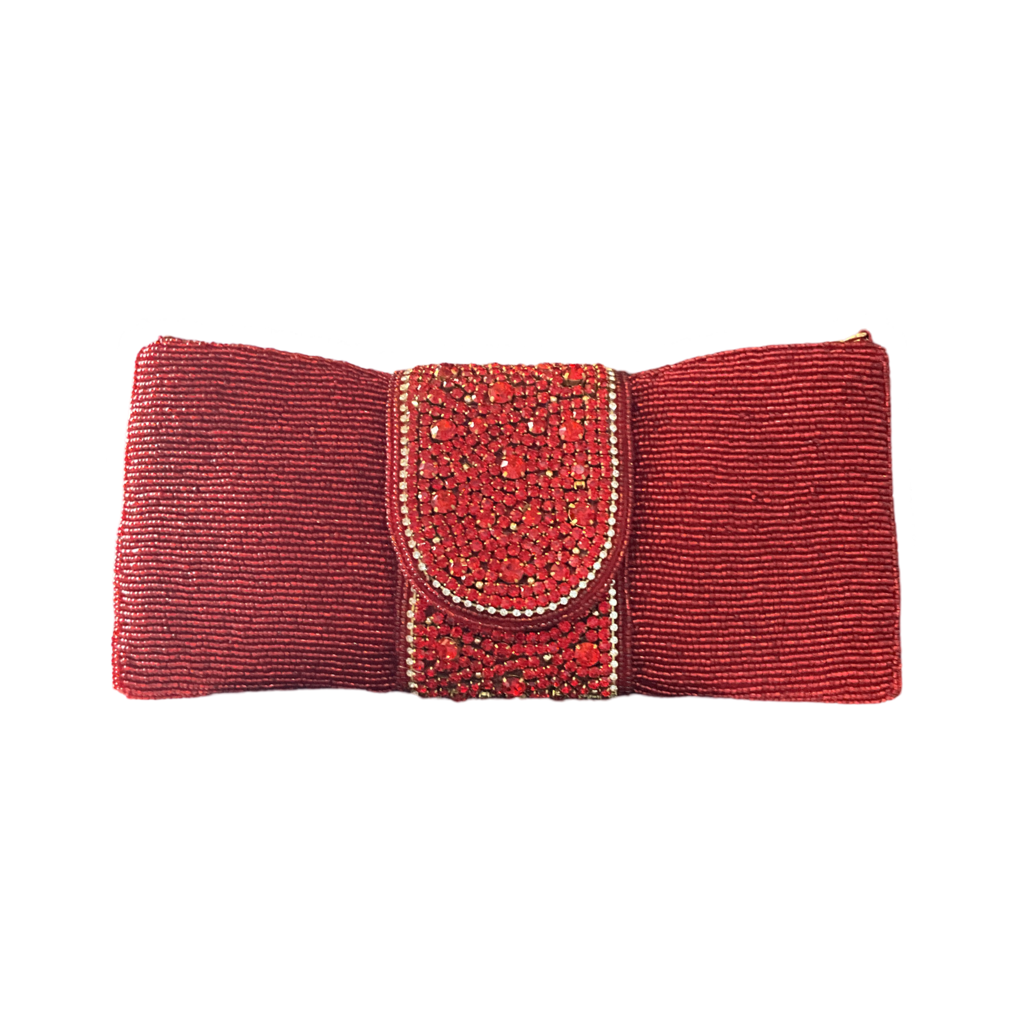 Red Bow Bag Diamond Flap Zip Top