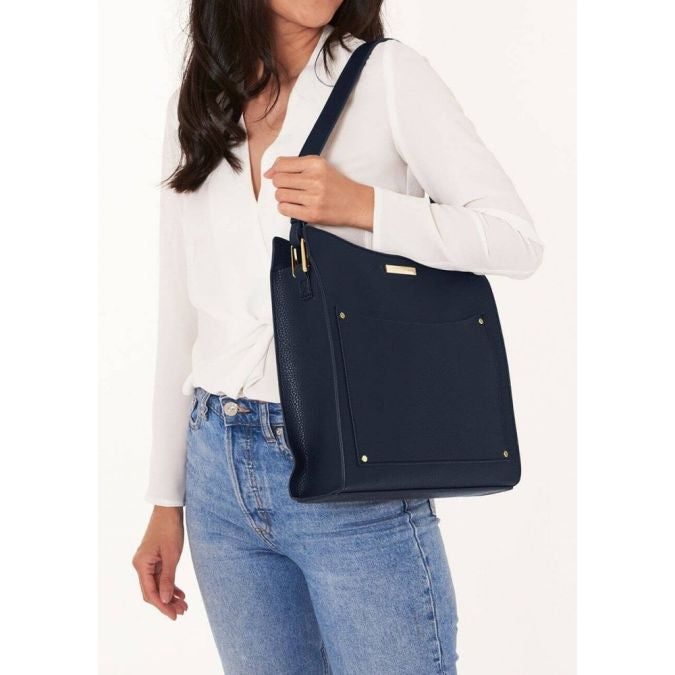 KL Pacey Pocket Shoulder Bag-Navy