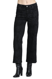 APNY Wide Leg Crop Raw Edge Hem Pant-Smoky Black