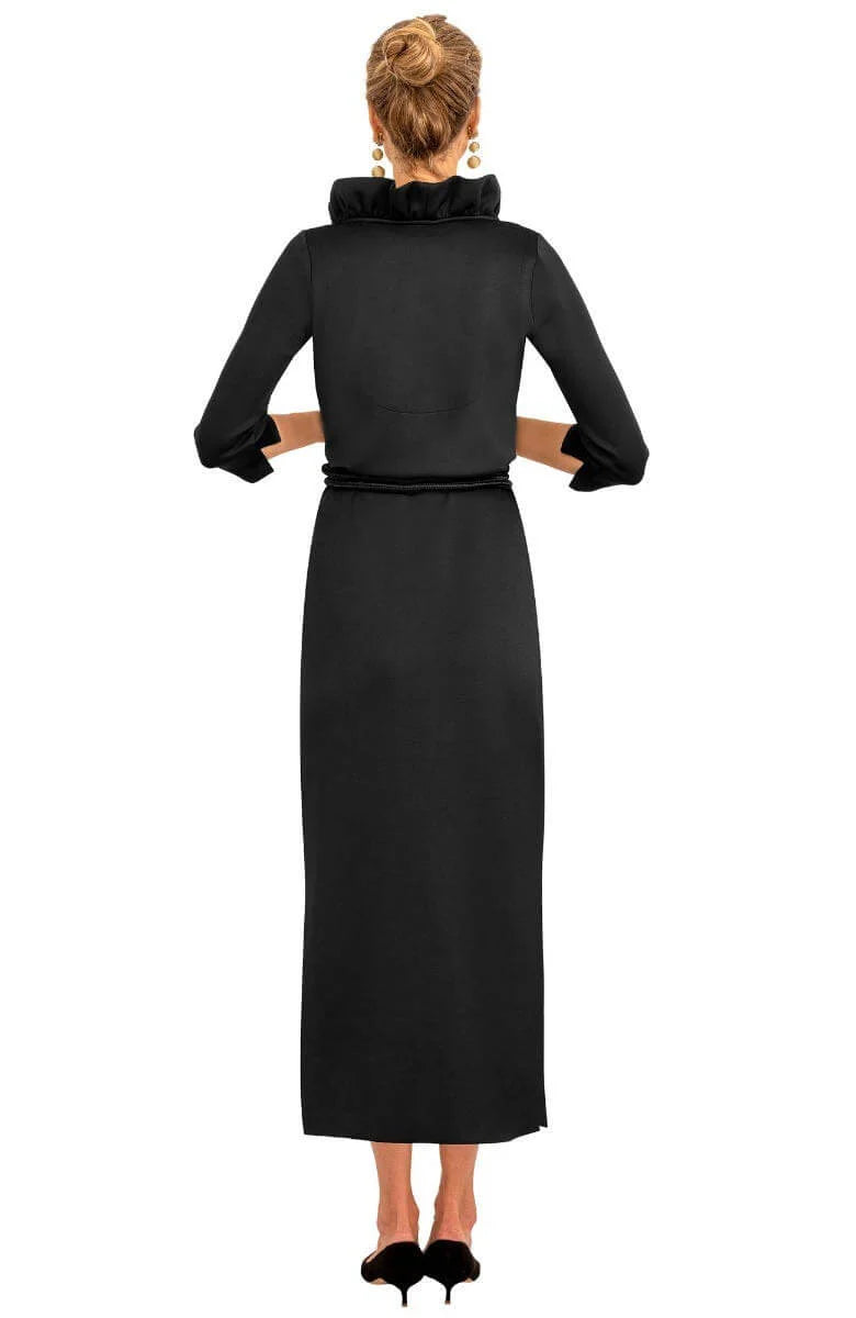 Ruffneck Maxi Dress -Solid Black