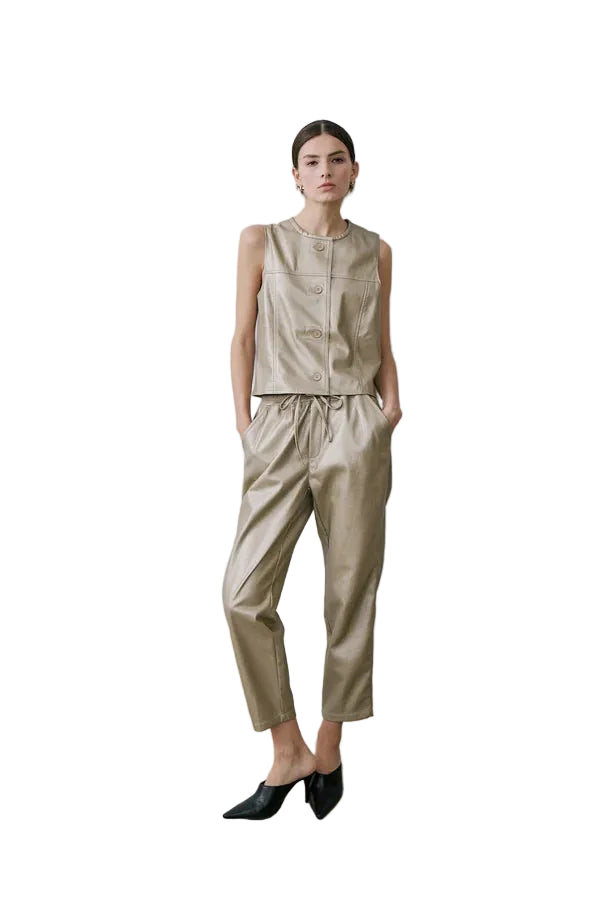 Melissa Nepton Jordyn Pant-Metallic Moss