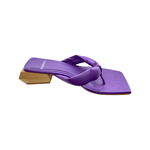 Leather Lipstick Sandal with Wooden Heel