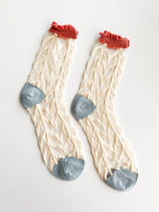 Leo + Lee Vintage Sheer Glass Sock-Diamond Lattice
