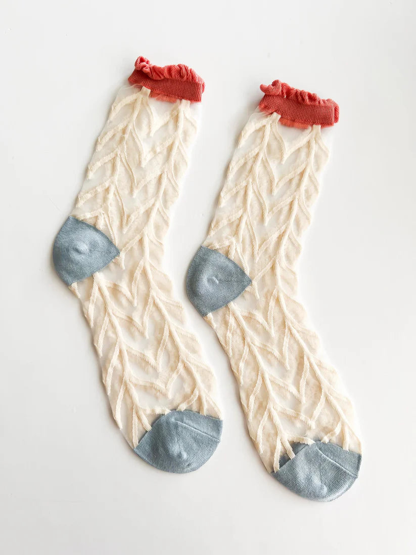 Leo + Lee Vintage Sheer Glass Sock-Diamond Lattice