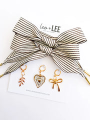Leo + Lee Heritage Stripe Charm Lace Set-Vintage Brown/Cream