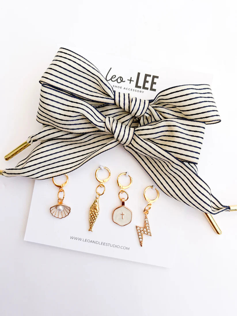 Leo + Lee Heritage Stripe Charm Lace Set-Vintage Navy/Cream
